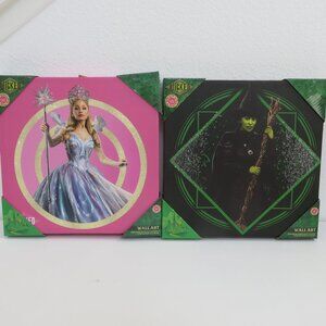 Wicked Set /2 Elphaba & Glinda Wall Art 12" x 12"
